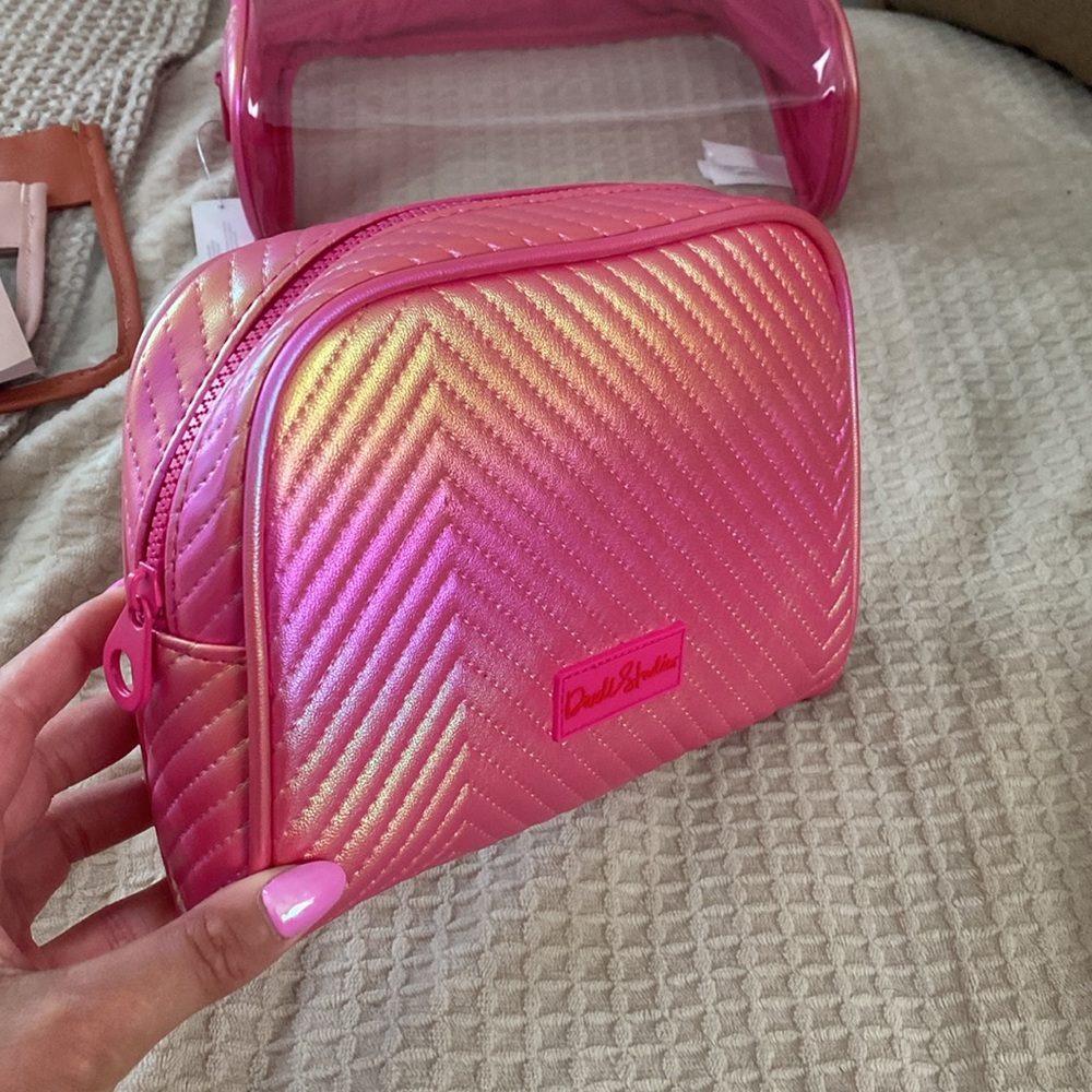 Pink and Clear Chrome Cosmetic Bags - Picture 4 of 6